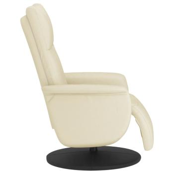 Relaxsessel mit Fußteil Creme Kunstleder