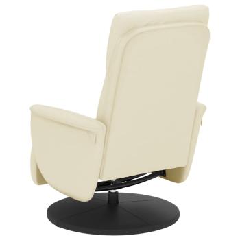 Relaxsessel mit Fußteil Creme Kunstleder