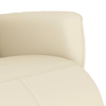 Relaxsessel mit Fußteil Creme Kunstleder