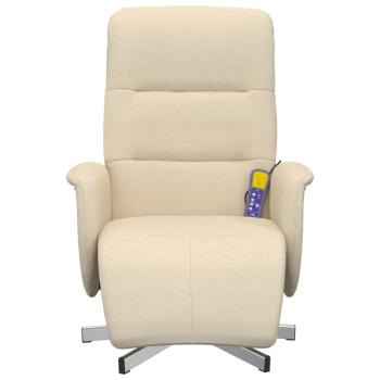 Massagesessel mit Fußteil Creme Stoff