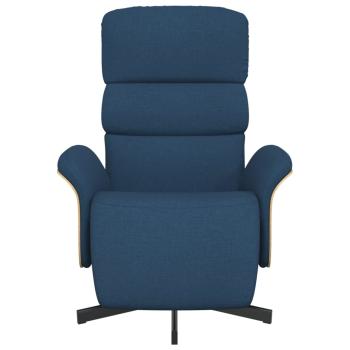 Relaxsessel mit Fußteil Blau Stoff
