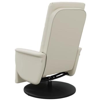 Massagesessel mit Fußteil Creme Kunstleder