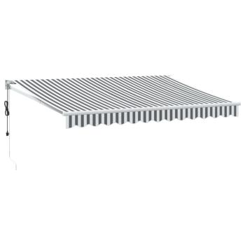 Markise Einziehbar Anthrazit & Weiß 3,5x2,5 m Stoff & Aluminium