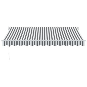 Markise Einziehbar Anthrazit & Weiß 3,5x2,5 m Stoff & Aluminium