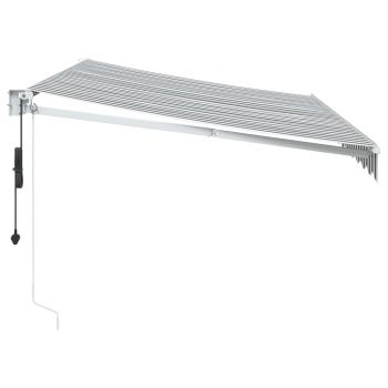 Markise Einziehbar Anthrazit & Weiß 3,5x2,5 m Stoff & Aluminium