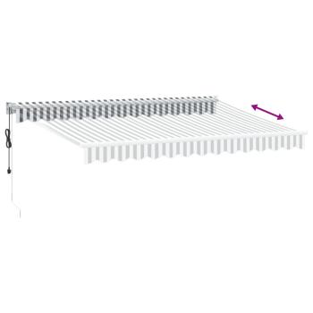 Markise Einziehbar Anthrazit & Weiß 3,5x2,5 m Stoff & Aluminium