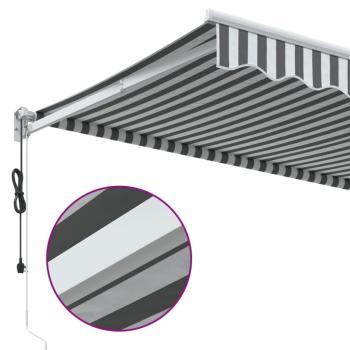 Markise Einziehbar Anthrazit & Weiß 3,5x2,5 m Stoff & Aluminium