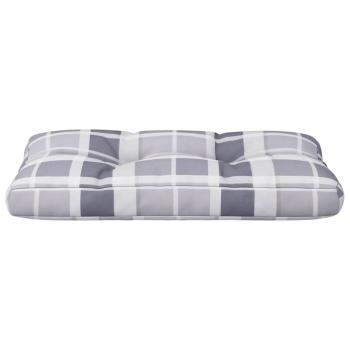 Palettenkissen Grau Karomuster 80x40x12 cm Stoff