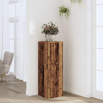 ARDEBO.de - Pflanzenständer Altholz-Optik 33x33x100 cm Holzwerkstoff