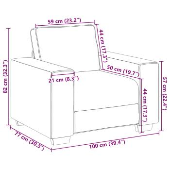 Sessel Hellgrau 60 cm Samt
