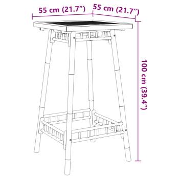 Garten-Bartisch Quadratisch 55x55x100 cm Bambus