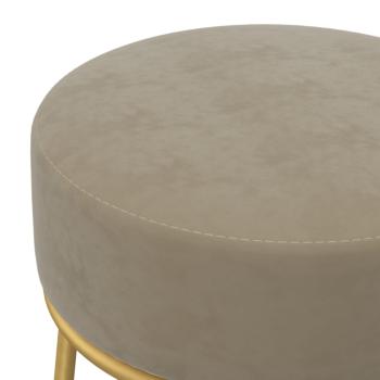 Runder Hocker Dunkelgrau Samt