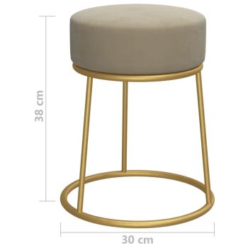 Runder Hocker Dunkelgrau Samt
