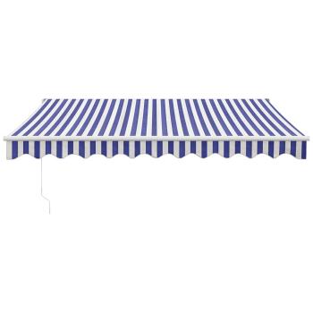 Markise Einziehbar Blau und Weiß 3x2,5 m Stoff und Aluminium