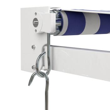 Markise Einziehbar Blau und Weiß 4x3 m Stoff und Aluminium