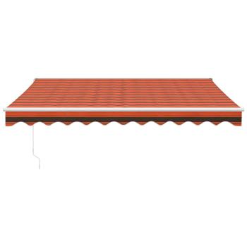 Markise Einziehbar Orange und Braun 3,5x2,5 m Stoff & Aluminium