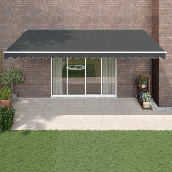 ARDEBO.de - Markise Einziehbar Anthrazit 5x3 m Stoff und Aluminium
