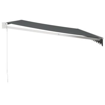 Markise Einziehbar Anthrazit 5x3 m Stoff und Aluminium