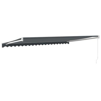 Markise Einziehbar Anthrazit 5x3 m Stoff und Aluminium