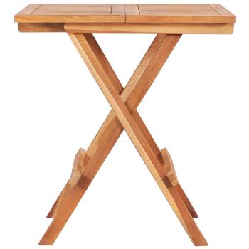 3-tlg. Bistroset mit Blauen Kissen Massivholz Teak