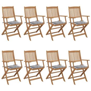 ARDEBO.de - Klappbare Gartenstühle 8 Stk. mit Kissen Massivholz Akazie