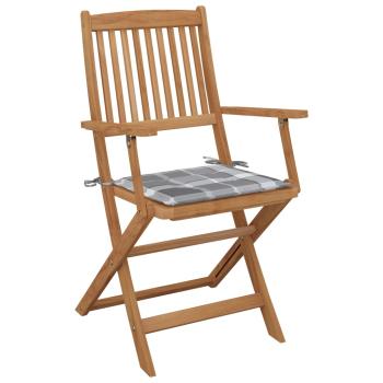 Klappbare Gartenstühle 8 Stk. mit Kissen Massivholz Akazie