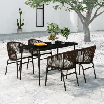 ARDEBO.de - 5-tlg. Garten-Essgruppe Braun