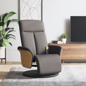 ARDEBO.de - Massagesessel mit Fußteil Taupe Stoff