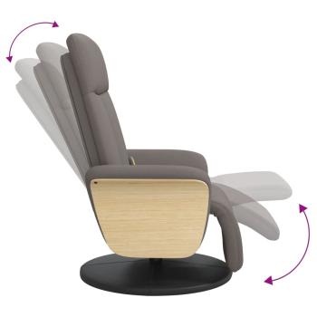 Massagesessel mit Fußteil Taupe Stoff