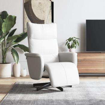 ARDEBO.de - Relaxsessel mit Fußteil Weiß Kunstleder