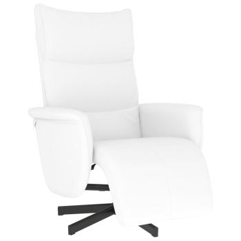 Relaxsessel mit Fußteil Weiß Kunstleder
