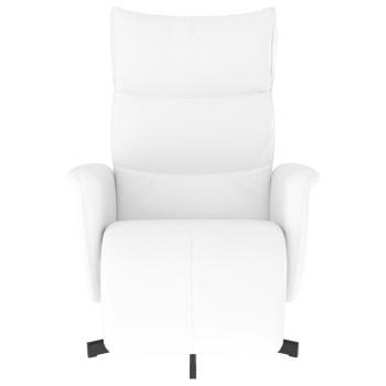 Relaxsessel mit Fußteil Weiß Kunstleder
