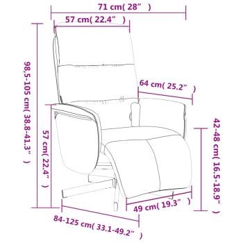 Massagesessel mit Fußteil Taupe Stoff