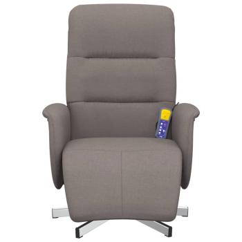 Massagesessel mit Fußteil Taupe Stoff