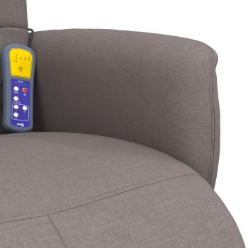 Massagesessel mit Fußteil Taupe Stoff