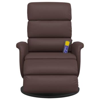 Massagesessel mit Fußteil Braun Kunstleder