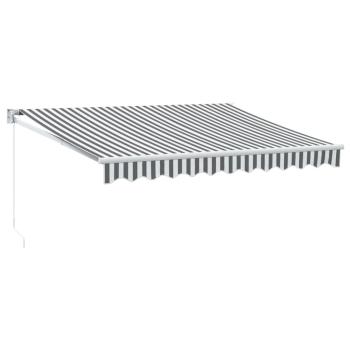 Markise Einziehbar Anthrazit und Weiß 3x2,5 m Stoff & Aluminium