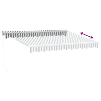 Markise Einziehbar Anthrazit und Weiß 3x2,5 m Stoff & Aluminium