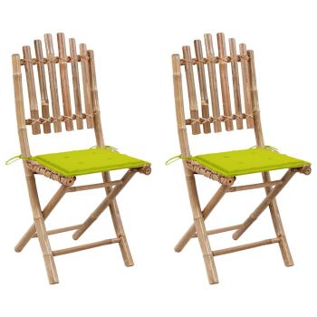 ARDEBO.de - Klappbare Gartenstühle 2 Stk. mit Kissen Bambus