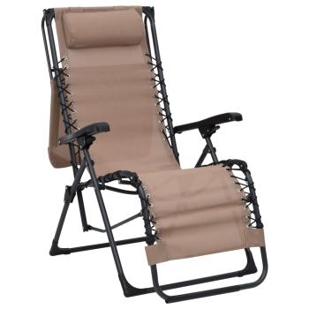 Liegestuhl Klappbar Textilene Taupe