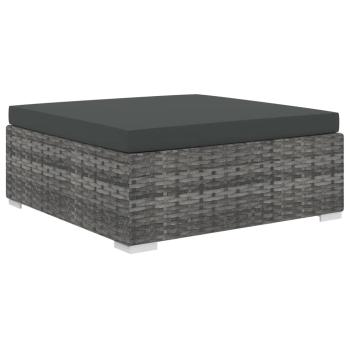 10-tlg. Garten-Lounge-Set mit Auflagen Poly Rattan Grau