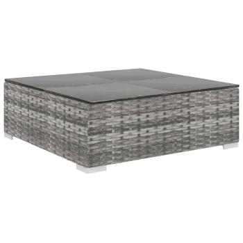 10-tlg. Garten-Lounge-Set mit Auflagen Poly Rattan Grau