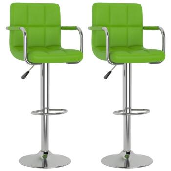 Barhocker 2 Stk. Grün Kunstleder
