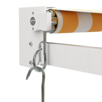 Markise Einziehbar Gelb und Weiß 3,5x2,5 m Stoff und Aluminium