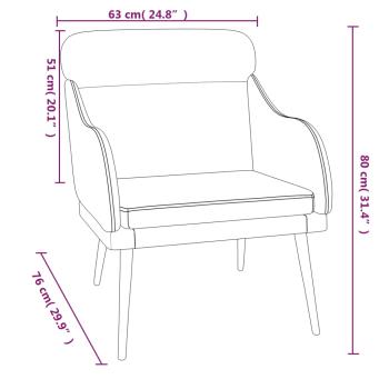 Sessel Braun 63x76x80 cm Samt