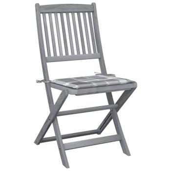 Klappbare Gartenstühle 2 Stk. mit Kissen Massivholz Akazie