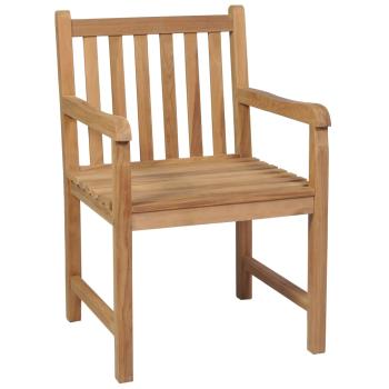 Gartenstühle 6 Stk. Graue Karomuster-Kissen Massivholz Teak