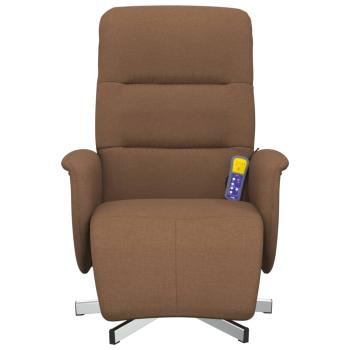 Massagesessel mit Fußteil Braun Stoff