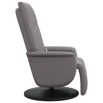 Massagesessel mit Fußteil Grau Kunstleder