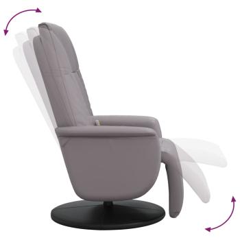 Massagesessel mit Fußteil Grau Kunstleder